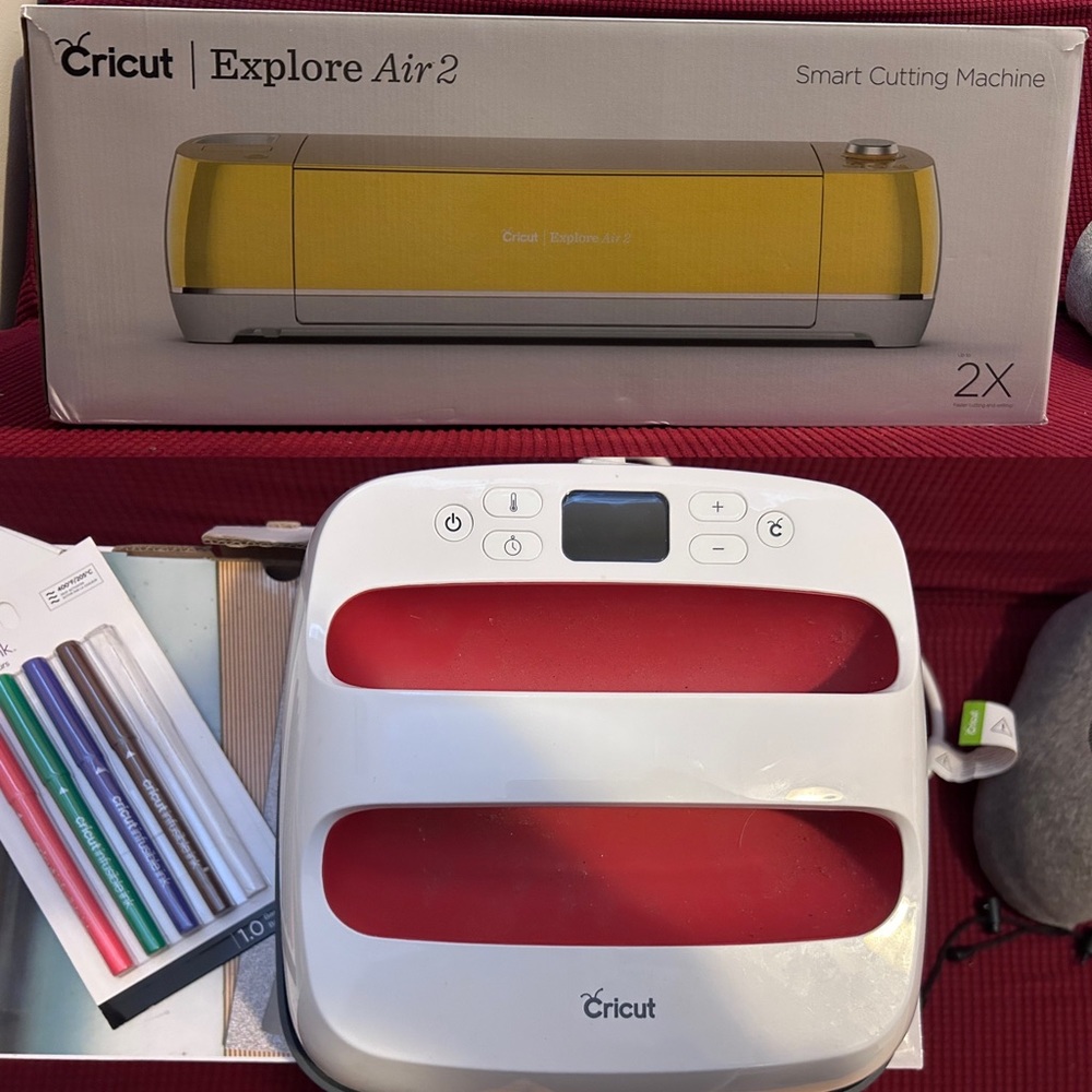 Cricut Explore Air 2 Yellow bundle with Easy Press 2 and supplies